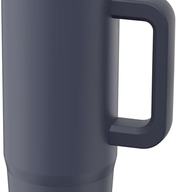 BIGRD Leak Proof Coffee Cup Travel Mug with Handle and Straw 890ml,Vacuum Insulation Stainless Steel Office Water Bottle for Hot and Cold