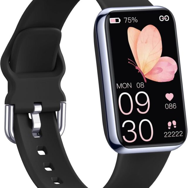 Slim Fitness Tracker with Heart Rate, Blood Pressure, Blood Oxygen and Sleep Monitor, IP68 Waterproof Activity Tracker and Smart Watches for Women Men with 20 Sports Modes, Step Counter, Pedometer