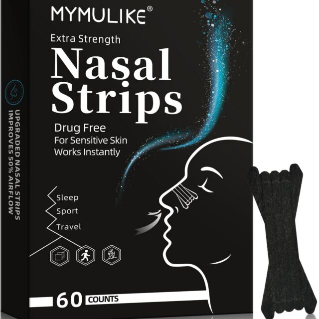 Beige Large 60 Pieces, Nasal Strips for Snoring, Nose Strips for Breathing, Blocked Nose Relief, Drug-Free Snoring Aid for Men and Women Supports Nasal Breathing and Reduces Snoring