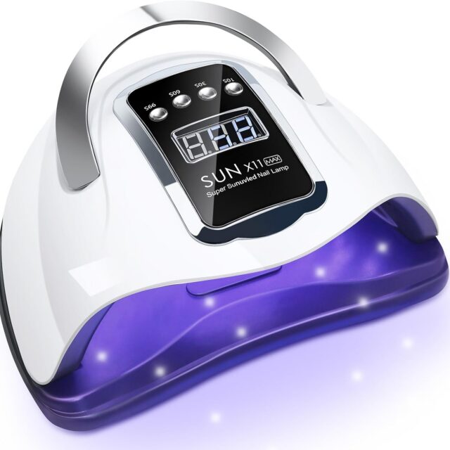 UV LED Nail Lamp 320W Professional Gel Nail Dryer with 66 LED Beads, Fast Curing Nail Lamp with Auto Sensor, 4 Timer Settings (10s/30s/60s/99s) for Gel Polish Home Salon