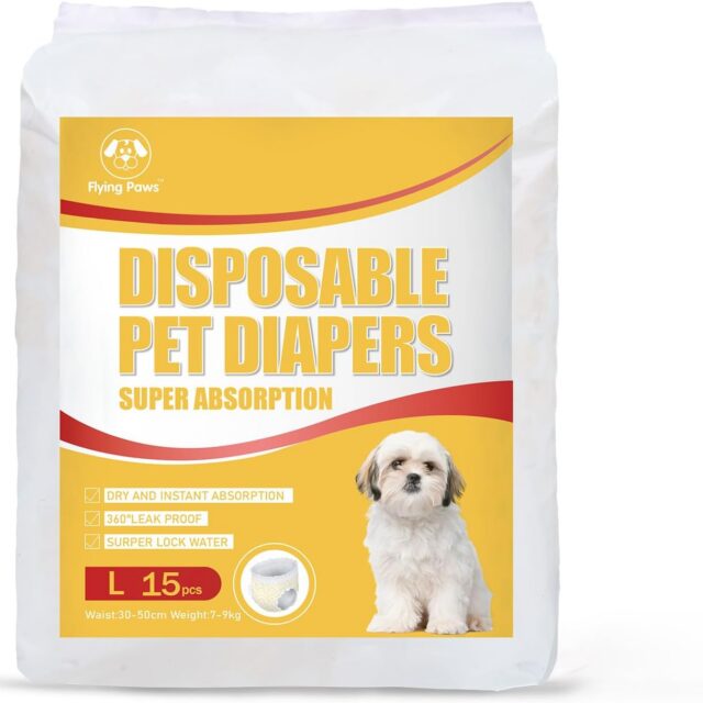 Disposable Dog Nappies Female, S-30 Pull-Up | 360 Stretchy Waistband, For in Heat, Period, Incontinence, Training