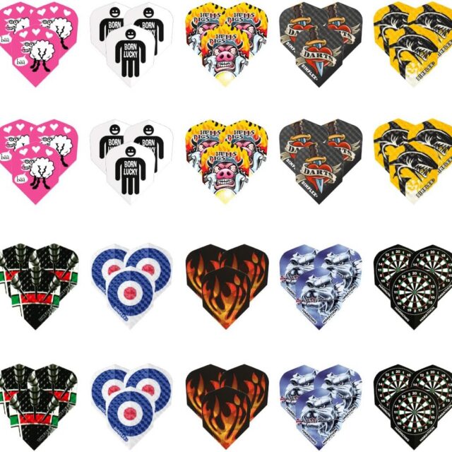 Harrows 20 x Fun Dart Flights (60 Flights Total) – 100 Micron Dart Flights – Premium Quality – Extra Strong – Made in the UK – Accessories